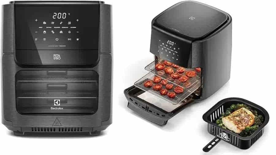 Imagem do air fryer de 12 litros Electrolux EAF90 no formato paisagem