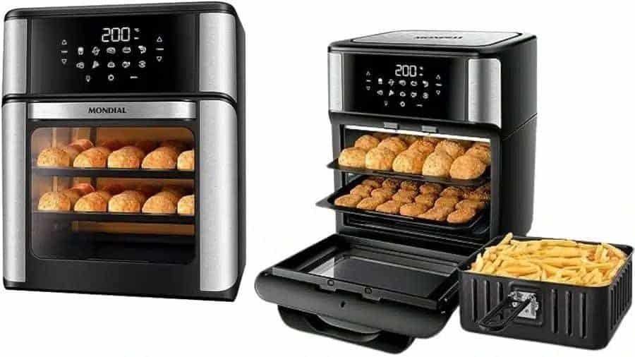 Imagem do air fryer de 12 litros Mondial AFO-12L-BI no formato paisagem