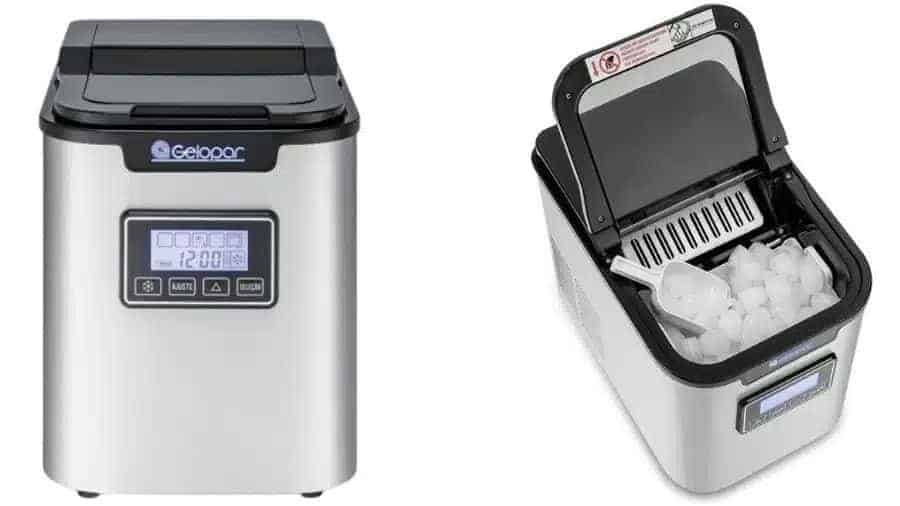 Imagem da máquina de gelo portátil Gelopar GMGD-15 AI no formato paisagem