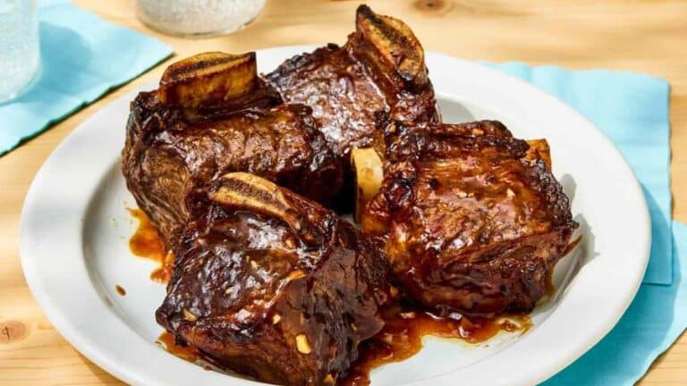 Costela na panela de pressão com molho barbecue, suculenta e caramelizada no prato branco, usada como imagem destacada do artigo