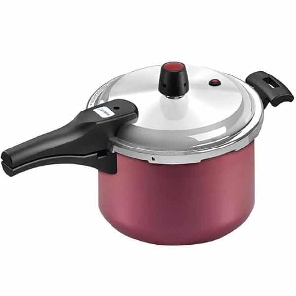 Imagem da panela de pressão Panelux Fechamento Externo no formato quadrado com foco nos detalhes visuais